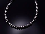 Navajo Handstrung Silver Pearls Bead necklace 5mm - 22 inches 3L06L