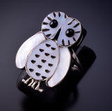 Size 5-3/4 White Owl Ring by Regina Kallestewa - 4L24U