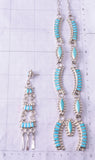 Silver & Turquoise Zuni Inlay Necklace & Earring Set by Linda Shelandewa 5B06J