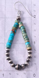 Silver & Kingman Turquoise Navajo Pearls Loop Navajo Earrings 5B14A