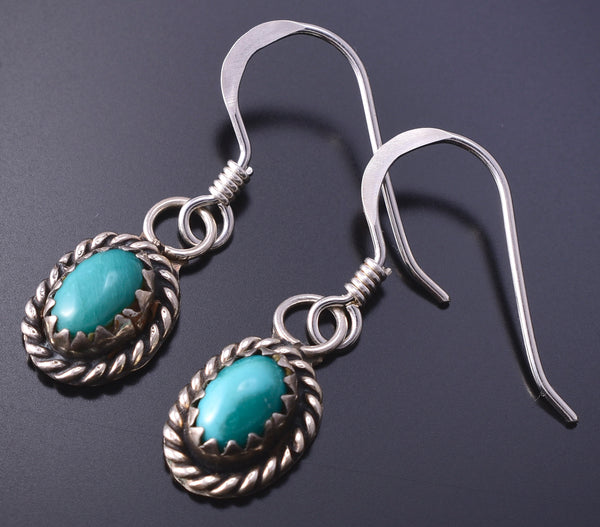 Classic Turquoise Navajo Handmade Earrings - 4H28C