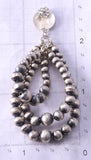 Silver 3-Strand Navajo Pearl Hoops Statement Earrings by Amanda Larry 4L07W