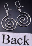 Silver Zuni Handmade Swirl Earrings by Carlton Jamon 4H27A