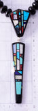 28" Onyx & Multistone Santo Domingo Pueblo Inlay Necklace by Chris Nieto 4F04B