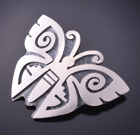 Silver Hopi Handmade Butterfly Pendant by Trinidad Lucas 4E27L