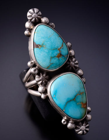 Size 8-1/4 - Kingman Turquoise Ring by Eli Skeets - 4L25G