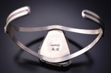 Silver & White Buffalo Turquoise Navajo Bracelet by Alfred Martinez 5A30D