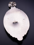 White Buffalo Turquoise Silver Pendant by Scott Skeets - 4L25K