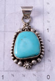 Kingman Turquoise Silver Pendant by Eli Skeets - 4L25Q