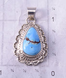 Golden Hills Turquoise Silver Pendant by Tom Francisco - 4L25T