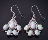 Silver & Opal Navajo Handmade Earrings by Gary Shorty 4F25J