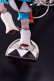 Silver Mulitistone Zuni Inlay Hoop Dancer Bolo Tie & Stand Jonathan Beyuka 4E28K