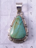 Kingman Turquoise Silver Pendant by Jerold Francisco - 4L25O