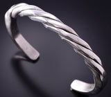 Silver Navajo Handmade Twisted Top Bracelet by Erick Begay 4E18B