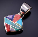 Mulitstone Inlay Navajo Pendant by Valerie Yazzie 4L26E