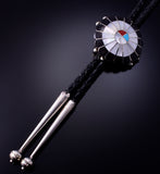 Traditional Sunface Design Zuni Bolo Tie by Denise Suitza - 4L26O