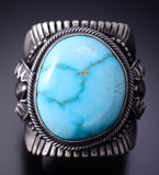 Size 10-3/4 Silver & Golden Hills Turquoise Navajo Ring by Derrick Gordon 4M16H