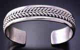 Silver Navajo Handmade Twisted Rows Bracelet 4K10P