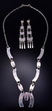 Silver & Turquoise Zuni Inlay Necklace & Earring Set by Linda Shelandewa 5B06J