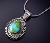 Sonoran Gold Turquoise Silver Pendant by Norvin Johnson - 4L25R