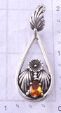 Silver & Citrine Navajo Handmade Feathers & More Earrings 4K07N