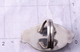 Size 7-1/2 Silver & White Buffalo Turquoise Navajo Ring Antoinette Yazzie 5A30B