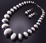 Silver Navajo Pearls Statement Necklace & Earring Set by Tonisha Haley 4E28C