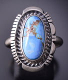 Size 9 Silver & Golden Hills Turquoise Navajo Ring by Thomas Francisco 4M16L