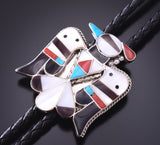 Silver Multistone Zuni Inlay T-Bird Bolo Tie by Bobby & Corraine Shack 4E28J