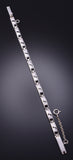 Silver & White Buffalo Turquoise Jet Navajo Inlay Link Bracelet Amy Perry 5A30T