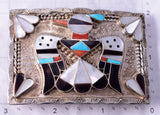 Silver Multistone Zuni Inlay T-Bird Belt Buckle - Bobby and Corraine Shack 4L12L