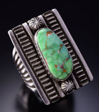 Size 11-3/4 Silver & Carico Lake Turquoise Ring by Erick Begay 4H35X