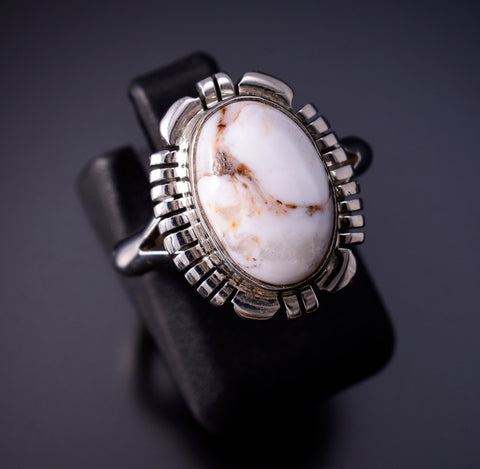 Size 5-3/4 White Buffalo Turquoise Ring by Jerold Francisco 4L24Z