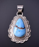 Golden Hills Turquoise Silver Pendant by Tom Francisco - 4L25T