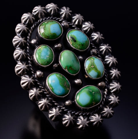 Size 7-1/2 Sonoran Gold Turquoise Ring by Samuel Yellowhorse 4L24B