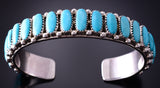 Silver & Turquoise Navajo Handmade Bracelet by Juspert Wilson 4E27B