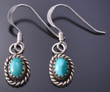 Classic Turquoise Navajo Handmade Earrings - 4H28C