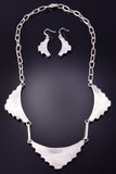 Silver & Coral Zuni Necklace & Earring Set by Griffin & Vangie Tsabetsaye 4F04D