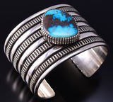 Silver & Bisbee Turquoise Navajo Bracelet by Erick Begay 4H33J