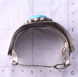 Silver & Turquoise Navajo Handstamped Hair Barrette/Pony Tail Holder 5B06N