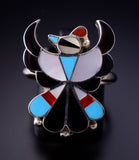 Size 8 Zuni Thunderbird inlay ring by Breon Wallaka - 4L24H