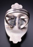 Size 7-1/2 Silver & White Buffalo Turquoise Navajo Ring Antoinette Yazzie 5A30B