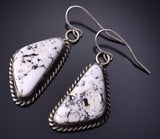 Silver & White Buffalo Turquoise Navajo Earrings by Judith Dixon 5B06T