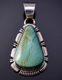 Kingman Turquoise Silver Pendant by Jerold Francisco - 4L25O