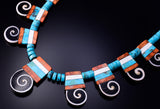 Traditional Santo Domingo Design Necklace by Mary Louise Tafoya - 4L26J