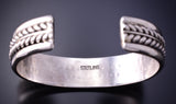 Silver Navajo Handmade Twisted Rows Bracelet 4K10P