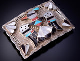 Silver Multistone Zuni Inlay T-Bird Belt Buckle - Bobby and Corraine Shack 4L12L