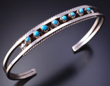 Silver & Turquoise Zuni Petit Point Bracelet by Suzie Livinston 4J30R