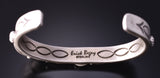 Silver Matte Finish Navajo Eagle Feathers Bracelet by Erick Begay 4C29M