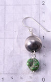 Silver & Turquoise Nugget & Navajo Pearl Earrings 5A30V